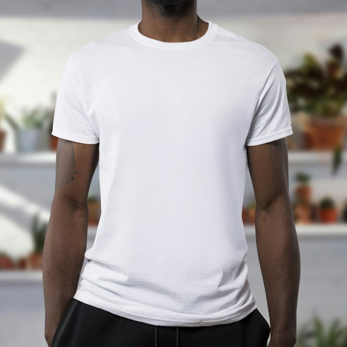 Camiseta blanca lisa de manga corta